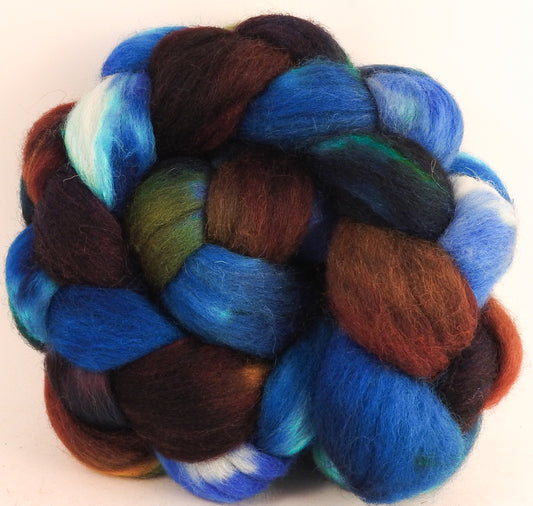 Batt in a Braid #44- Labradorite (5.4 oz) - Southdown/Tussah Silk/Kid Mohair (65/25/10) - Inglenook Fibers