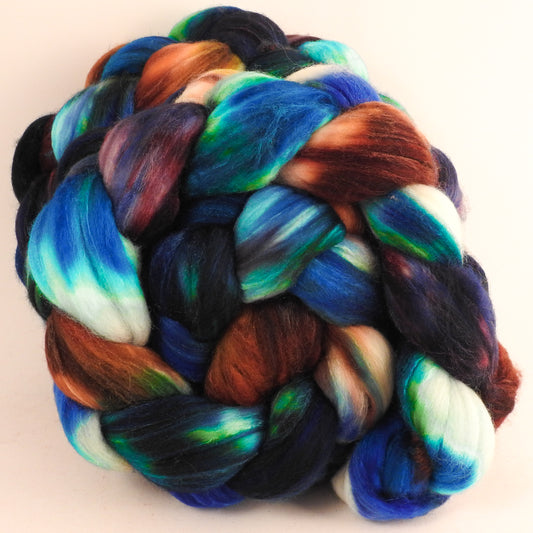Batt in a Braid #35  - Labradorite (5.7 oz.) - Sw Merino (18.5 mic) /Merino (18.5 mic) / Tussah Silk (40/40/20) - Inglenook Fibers