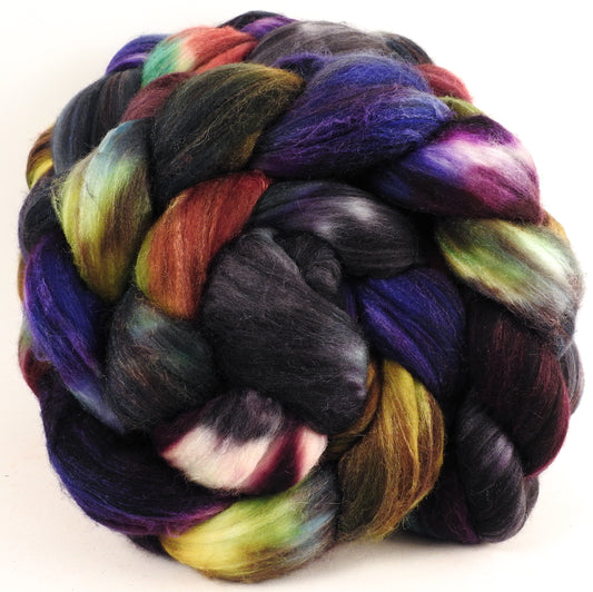 Batt in a Braid #35  - Nuummite - Sw Merino (18.5 mic) /Merino (18.5 mic) / Tussah Silk (40/40/20) - Inglenook Fibers