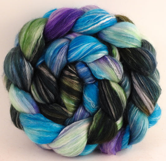 Batt in a Braid #45 - Ebb-tide - Corriedale/Mulberry Silk/Rose Fiber (60/20/20) - Inglenook Fibers