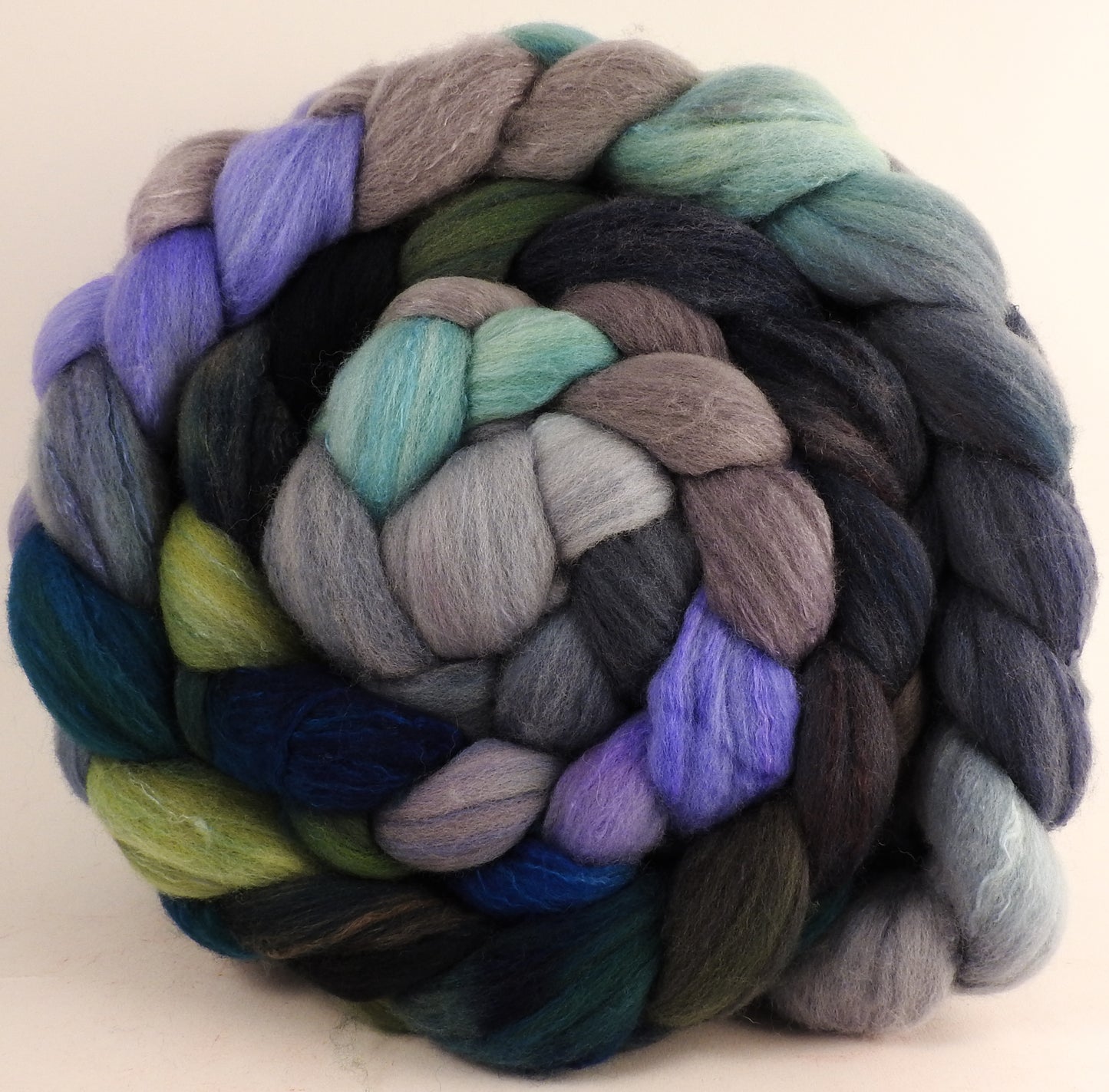 Hand dyed top for spinning - Tempest - (5.8 oz) Organic Polwarth / Tussah silk (80/20) - Inglenook Fibers