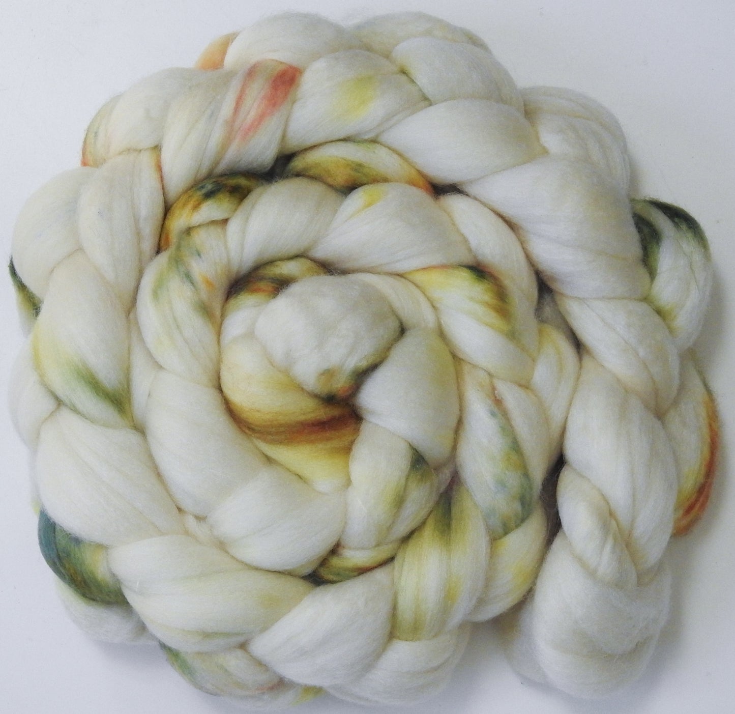 Paperwhite (5.6 oz) Batt in a Braid #56- Superfine Merino/Tussah Silk/ Cashmere (60/25/15)