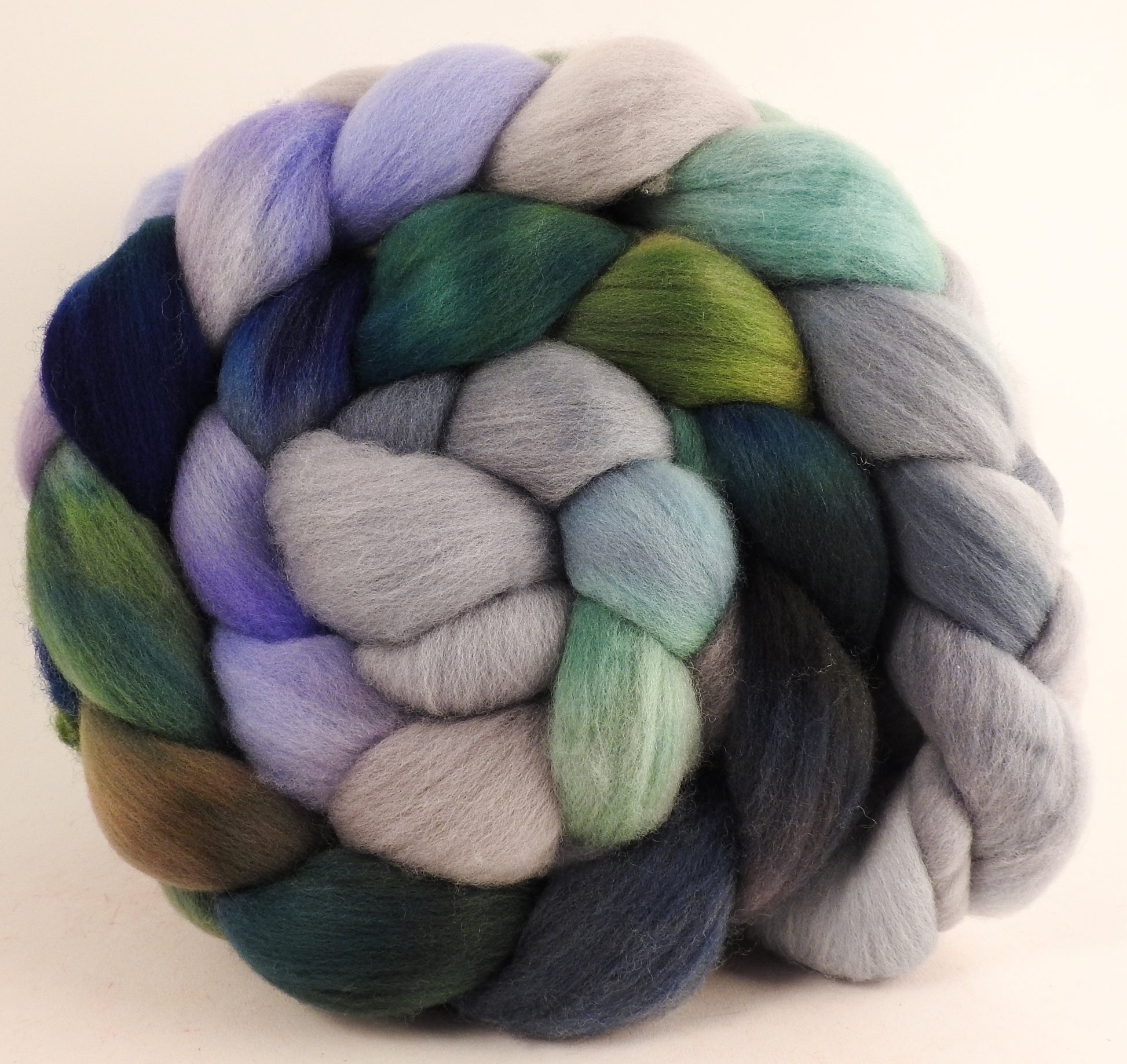 Hand dyed top for spinning - Tempest - (5.9 oz.) Organic Polwarth - Inglenook Fibers