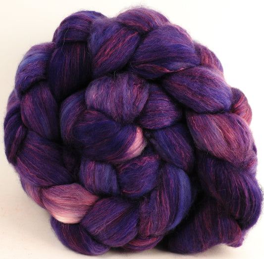 Batt in a Braid #5 - Damson Plum -(5.5 oz.) Merino/ Camel/ silk/ faux cashmere/ firestar (25/25/25/12/12) - Inglenook Fibers