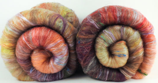 Sea Star - Roly-Poly Batts- 30% Kid Mohair Fleece, Superfine merino, rambouillet, silk, bamboo, silk noil, angelina - Inglenook Fibers