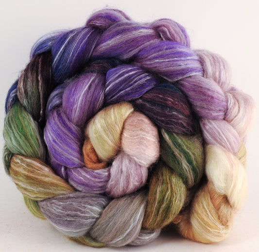 Batt in a Braid #45 - Asters (5.5 oz.) - Corriedale/Mulberry Silk/Rose Fiber (60/20/20) - Inglenook Fibers