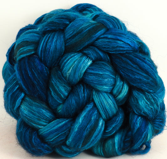 Cobalt (4.4 oz) - Batt in a Braid #7 - Polwarth/ Manx / Mulberry silk/ Firestar (30/30/30/10)