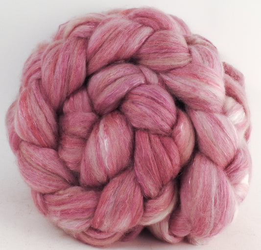 Batt in a Braid #5 - Rosé -(5.3 oz.) Merino/ Camel/ silk/ faux cashmere/ firestar (25/25/25/12/12) - Inglenook Fibers