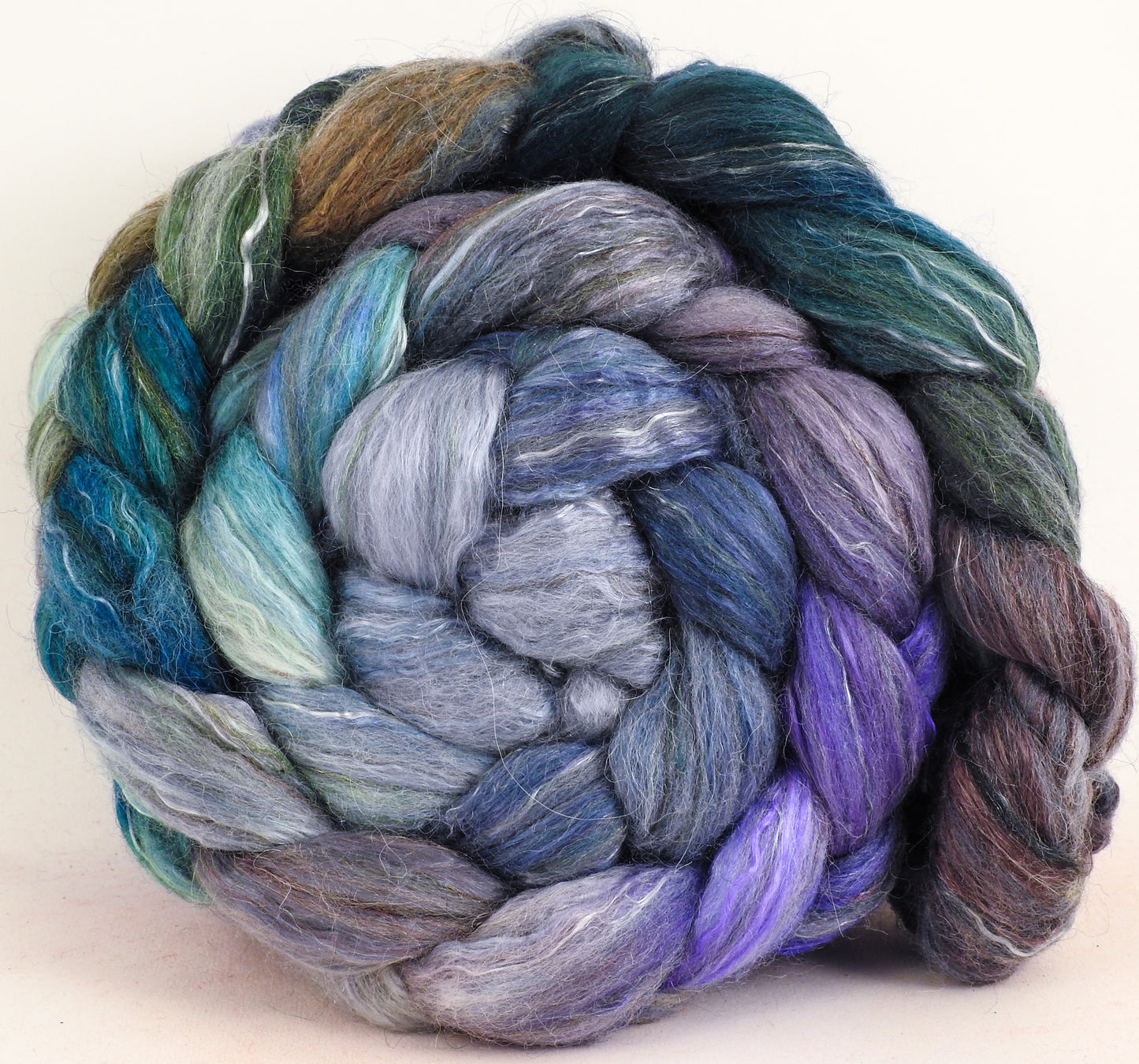 Tempest - Batt in a Braid #31 - Polwarth/ Mulberry Silk / Baby Alpaca / Rainbow Firestar/ Tencel( 40/25/15/10/10)