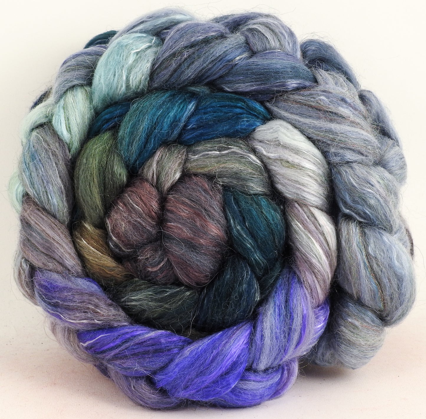 Tempest - Batt in a Braid #31 - Polwarth/ Mulberry Silk / Baby Alpaca / Rainbow Firestar/ Tencel( 40/25/15/10/10)