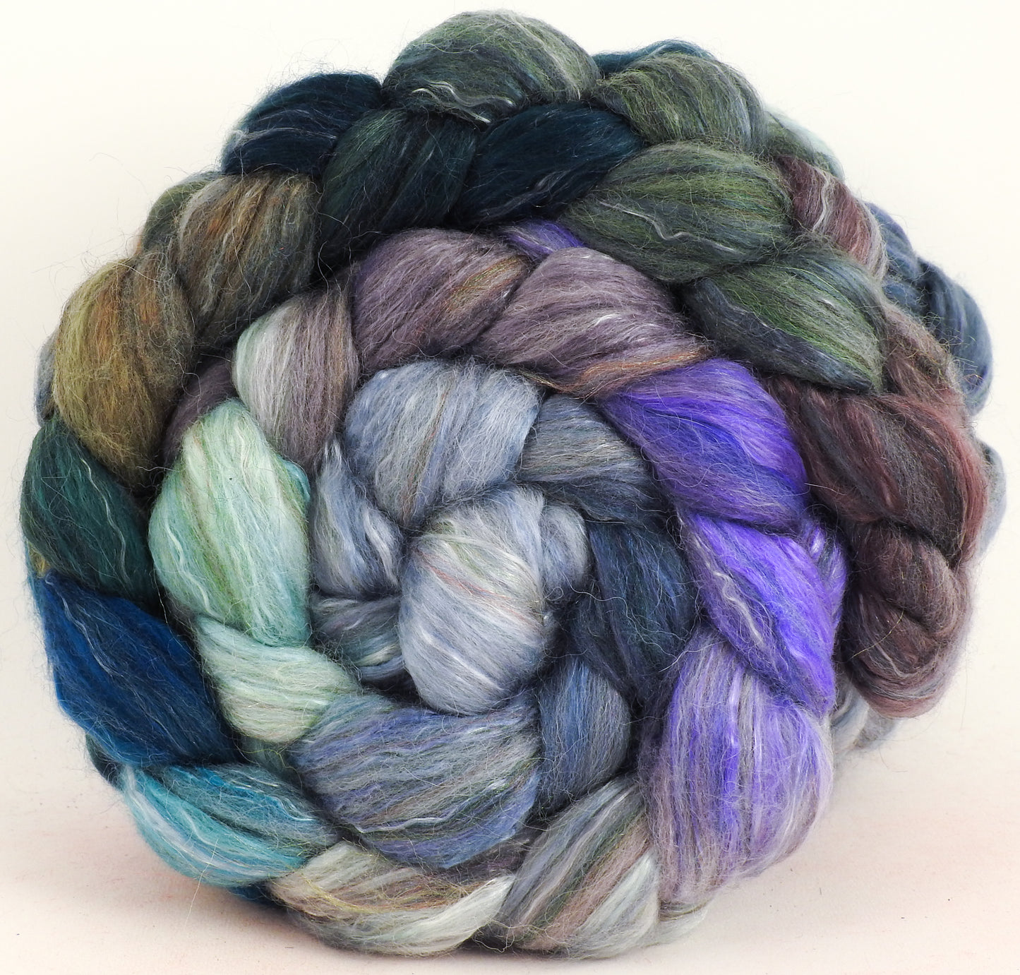 Tempest - Batt in a Braid #31 - Polwarth/ Mulberry Silk / Baby Alpaca / Rainbow Firestar/ Tencel( 40/25/15/10/10)