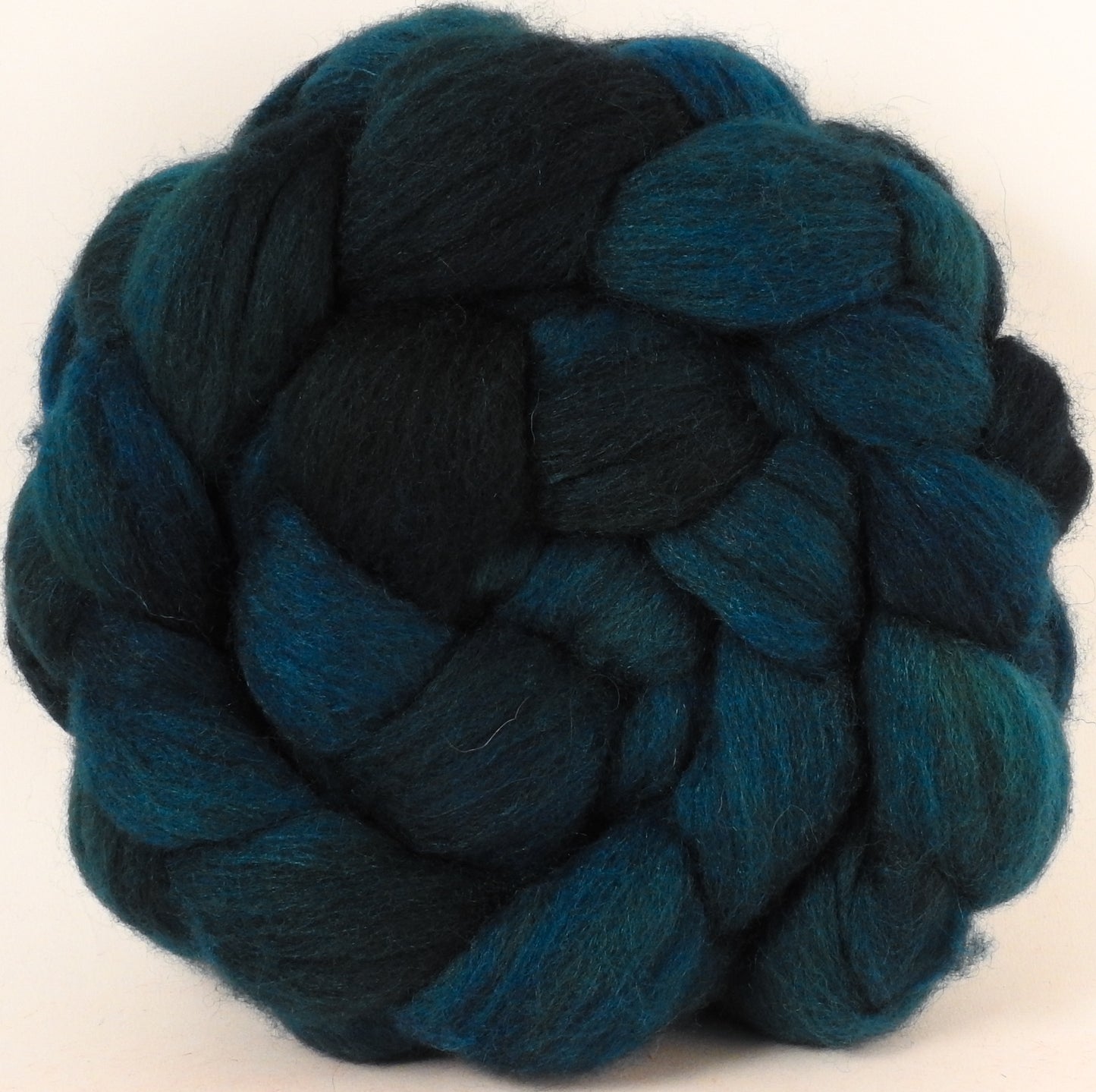 Batt in a Braid #27 - Maelstrom - Lt. Grey Shetland/ Falkland Merino / tussah silk (50/25/25) - Inglenook Fibers