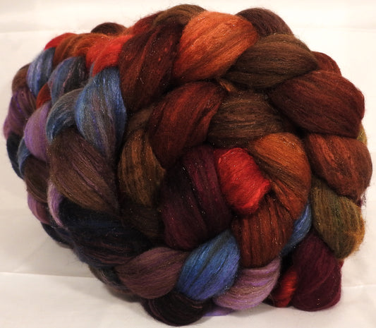 Batt in a Braid #7 -Gnomes -(5 oz.)Polwarth/ Manx / Mulberry silk/ Firestar (30/30/30/10) - Inglenook Fibers