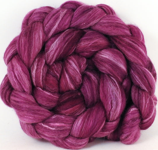 Batt in a Braid #45 - Redbud (5.5 oz.) - Corriedale/Mulberry Silk/Rose Fiber (60/20/20) - Inglenook Fibers