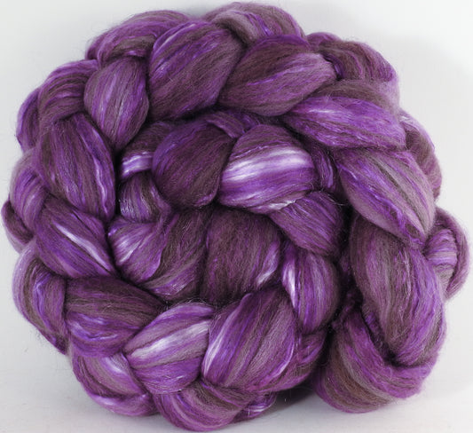 Batt in a Braid #7 - Amethyst (5.4 oz) - Polwarth/ Manx / Mulberry silk/ Firestar (30/30/30/10) - Inglenook Fibers