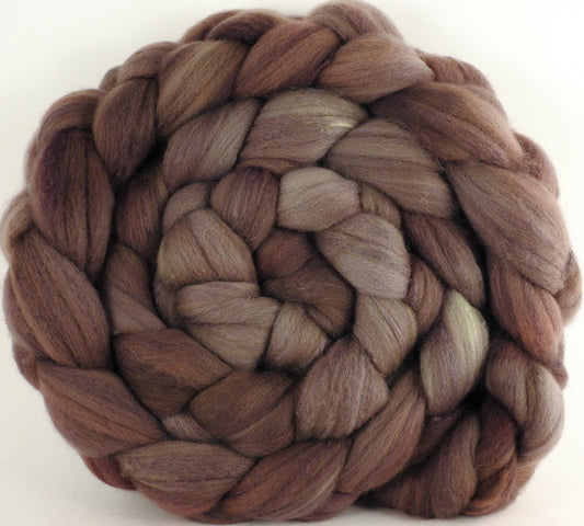 Hand dyed top for spinning - Rye - (5.5 oz) Organic Polwarth / Tussah silk (80/20) - Inglenook Fibers