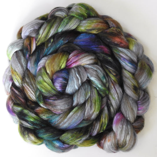 Geode (5.4 oz) - Batt in a Braid #7 - Polwarth/ Manx / Mulberry silk/ Firestar (30/30/30/10)