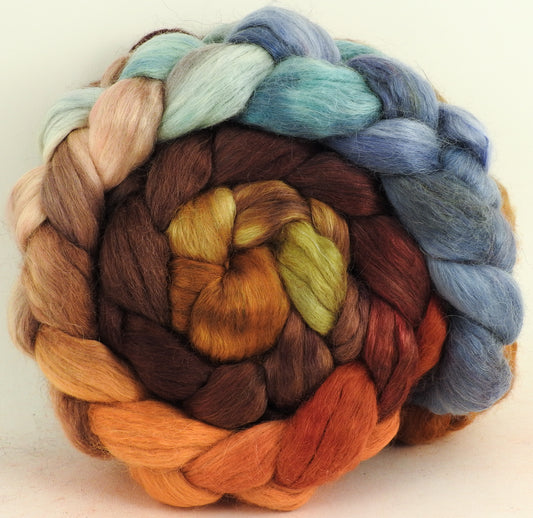 Squirrel's Pantry - Batt in a Braid #52- Wensleydale/ Mulberry silk/ Polwarth (60/25/15)