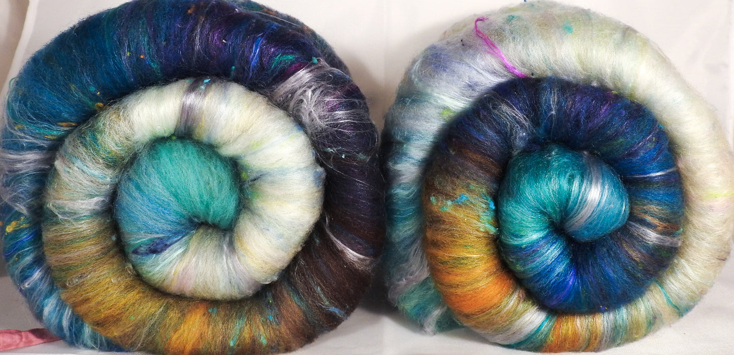 12 Apostles - Roly-Poly Batts- 30% Australian Bond and Polwarth fleece, merino, bfl, silk, rambouillet, bamboo, silk noil (angelina in sparkle batts) - Inglenook Fibers