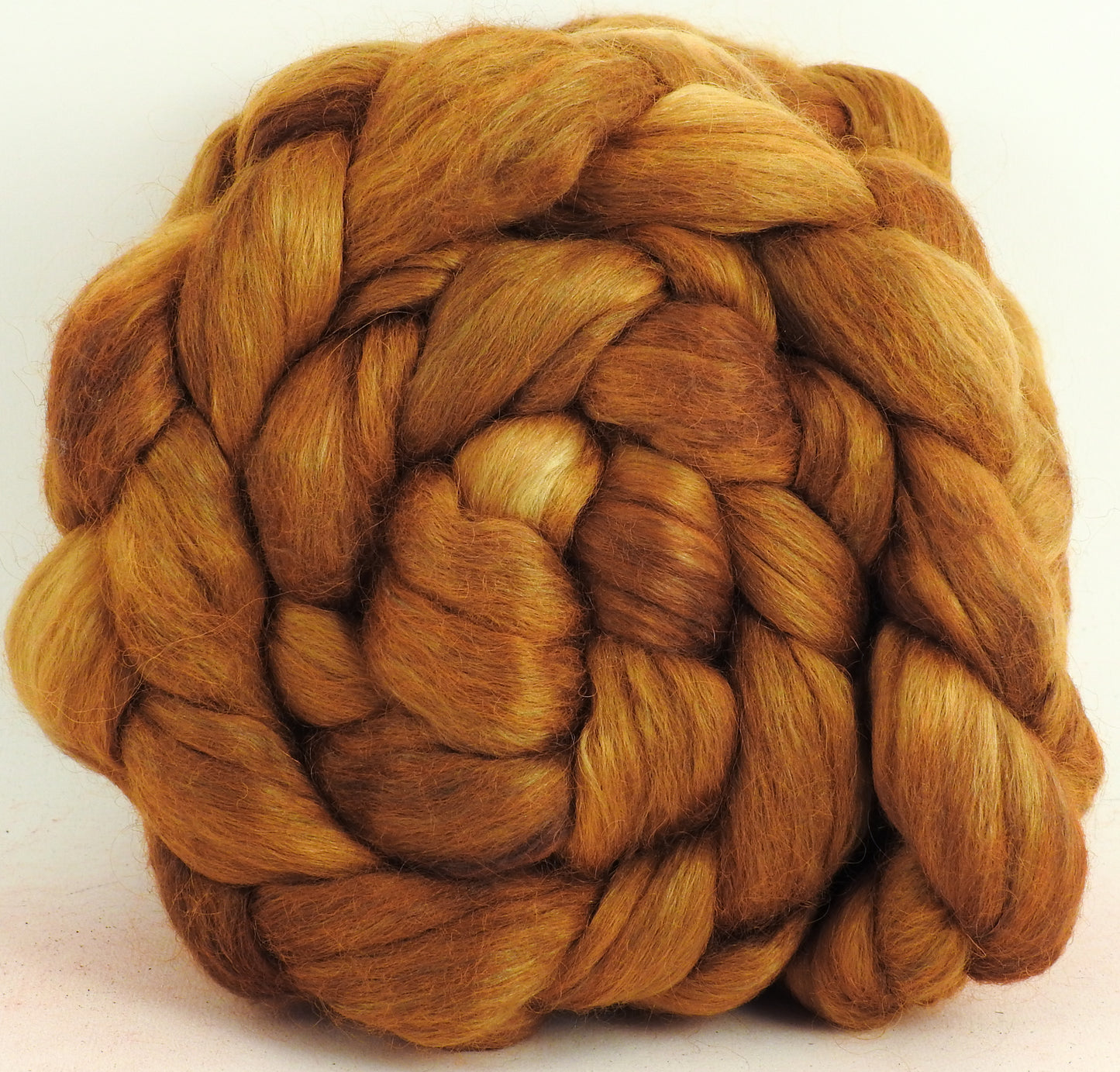 Butterscotch - Batt in a Braid #52- Wensleydale/ Mulberry silk/ Polwarth (60/25/15)