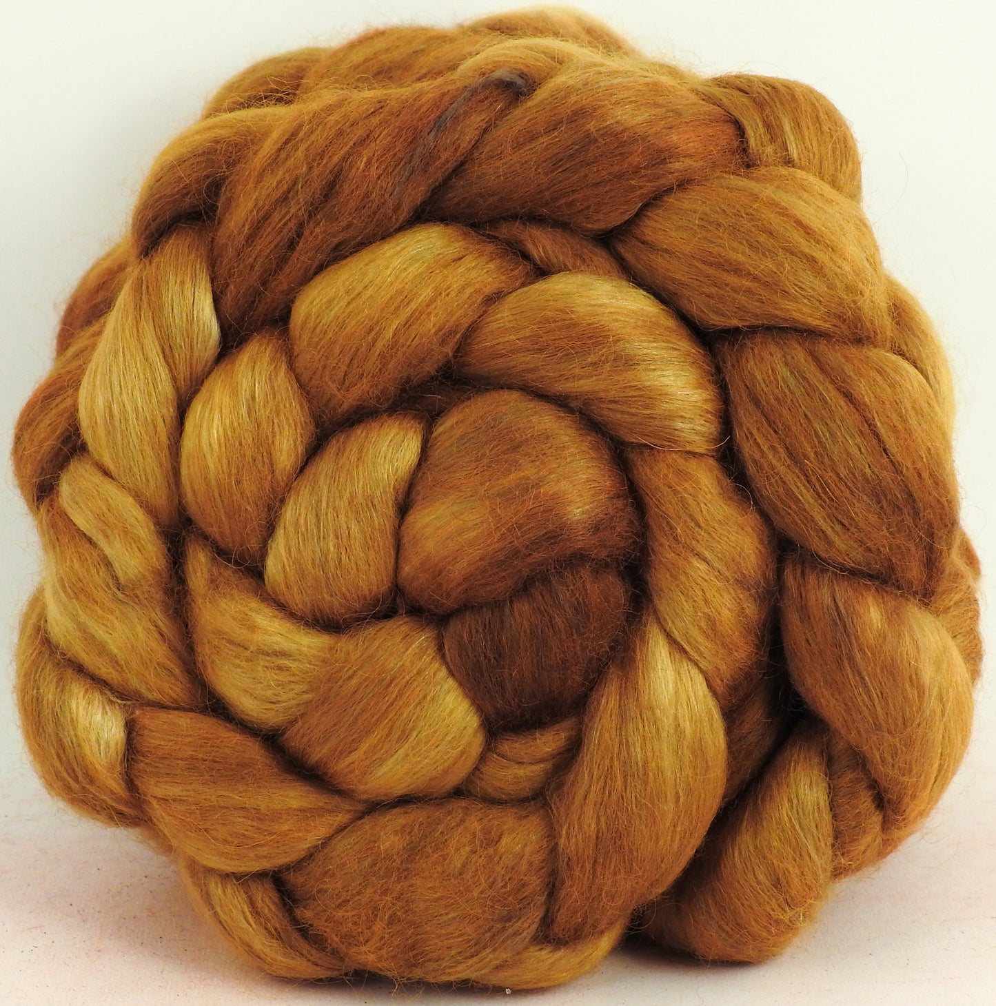 Butterscotch - Batt in a Braid #52- Wensleydale/ Mulberry silk/ Polwarth (60/25/15)