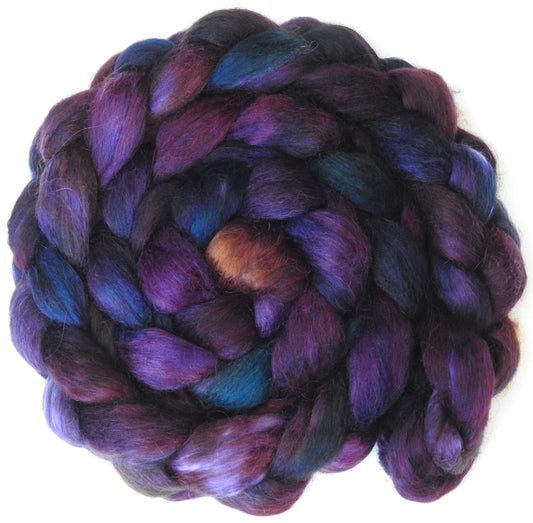 Sherlock (5.6 oz) - Batt in a Braid #52- Wensleydale/ Mulberry silk/ Polwarth (60/25/15)