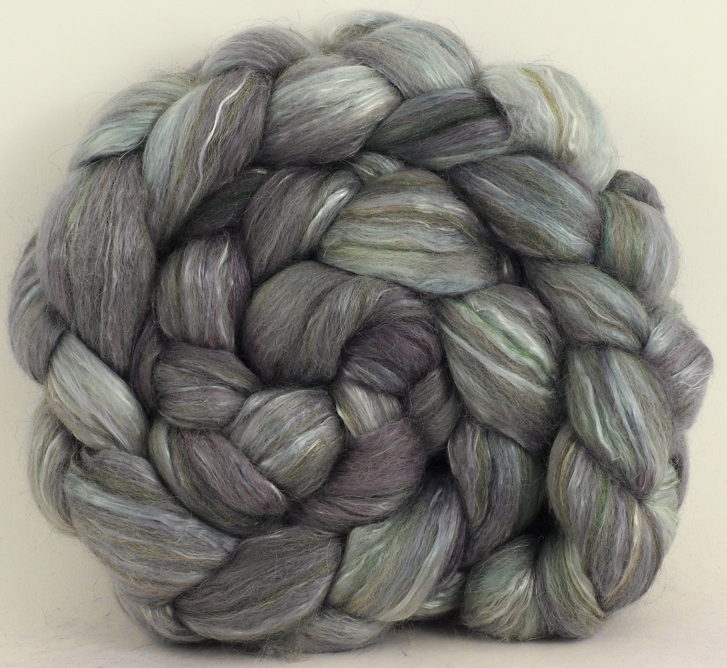 Mercury - Batt in a Braid #31 - Polwarth/ Mulberry Silk / Baby Alpaca / Rainbow Firestar/ Tencel( 40/25/15/10/10)