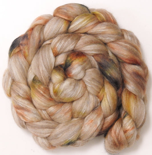 Meringue- 5.5 oz - Batt in a Braid #1- Falkland/ Grey Baby Alpaca/ Tussah Silk/ Firestar (40/25/25/10)