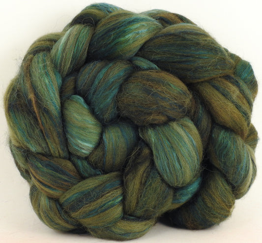 Zucchini - Batt in a Braid #5- Merino/ Camel/ silk/ faux cashmere/ firestar (25/25/25/12/12)