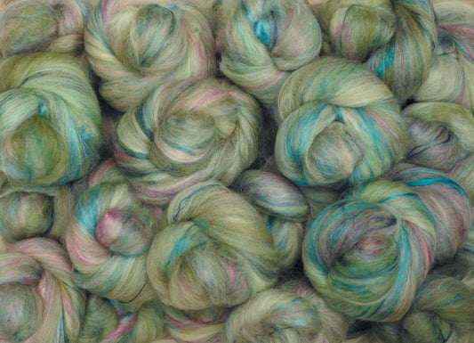 Echeveria - Non- Sparkle Sticklebatts -(4.2 oz) RomeldaleX fleece, camel, cashmere, polwarth, rambouillet, faux cashmere, silk