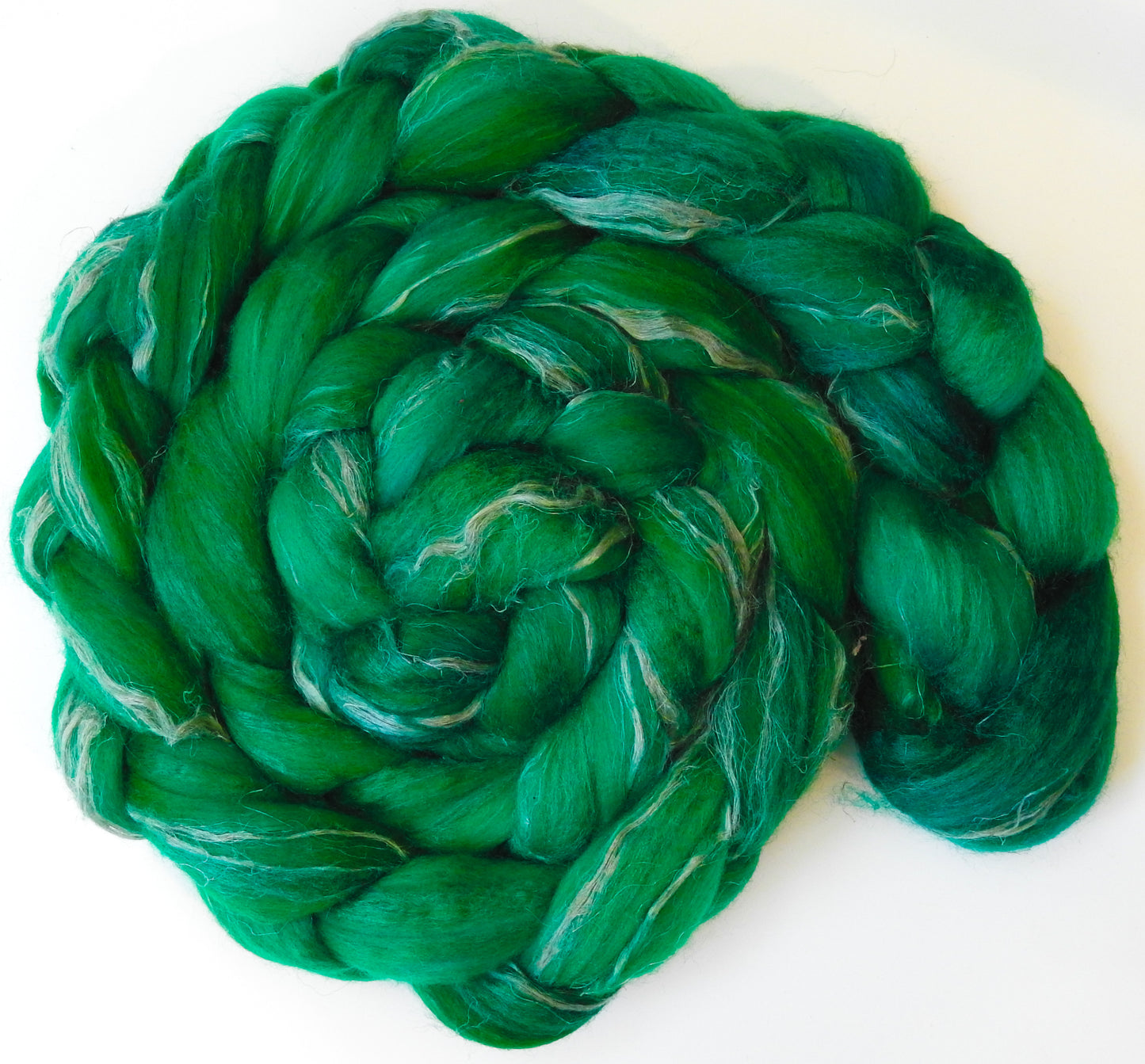 Shamrock (5.9 oz)- Glazed Solid - Merino/ Tussah Silk/ Natural Flax (50/25/25)