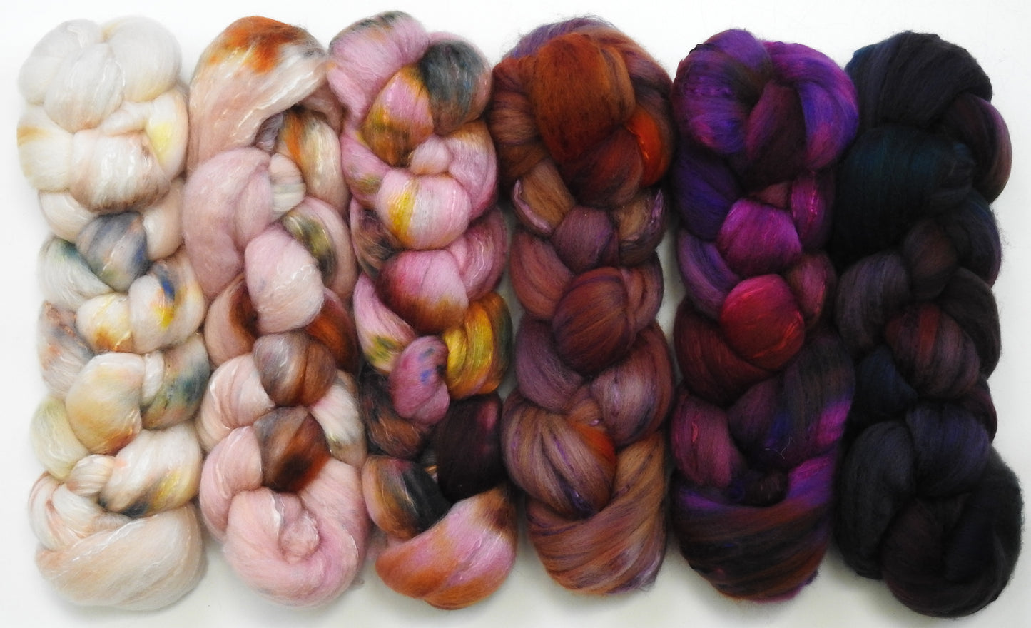 Let them Eat Cake -Gradient Braid Set - (8.4 oz.) Organic Polwarth / Mulberry silk (80/20)