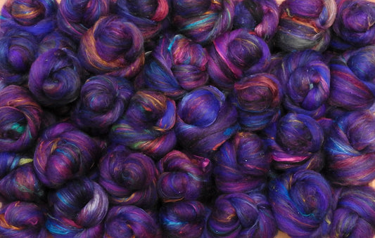 Heliotrope - Sticklebatts (3.95 oz) - 30% Border Leicester Fleece; merino, silk, bamboo, silk noil, angelina