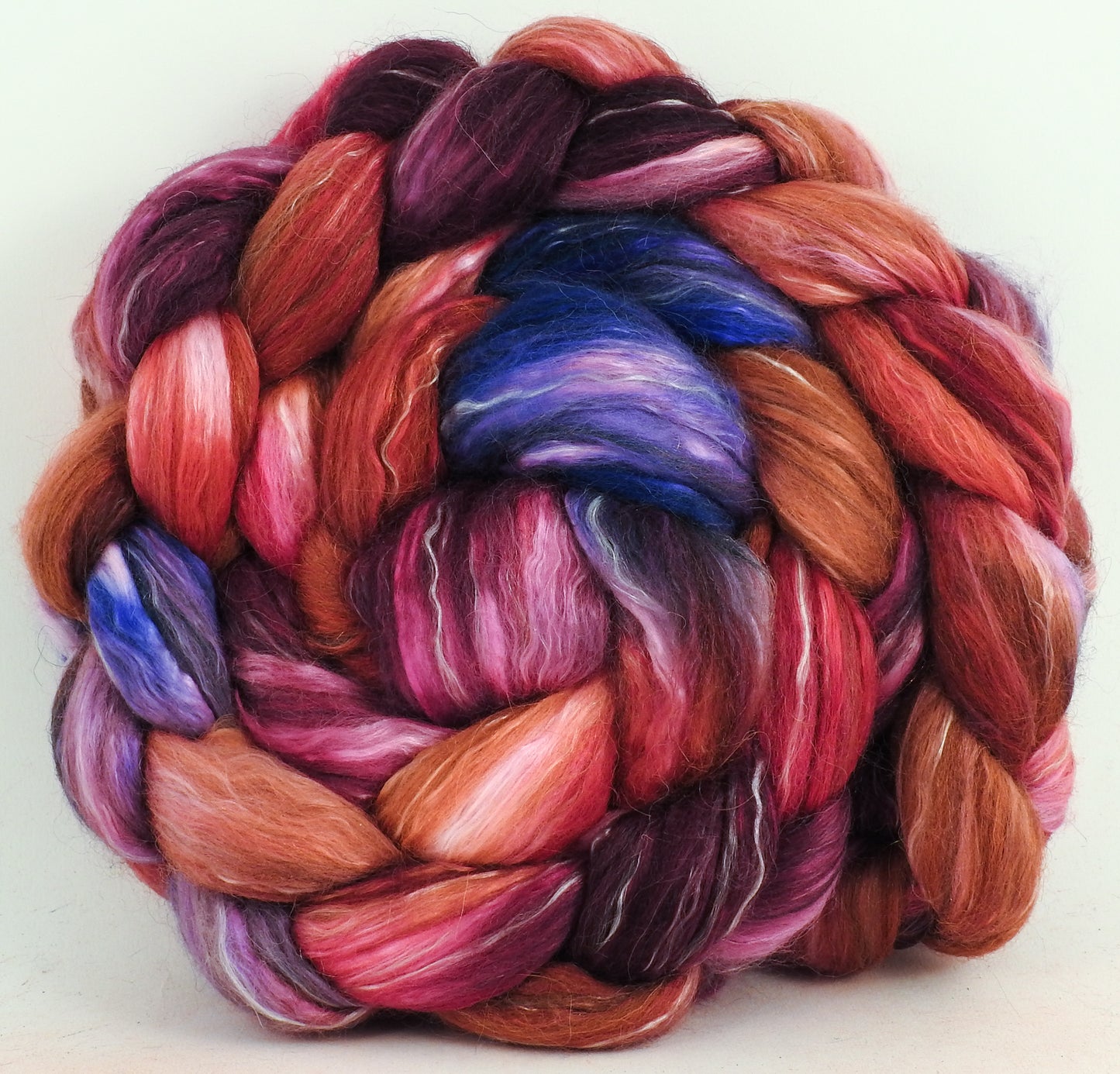 It's MY Party (5.8 oz) - Batt in a Braid #31 - Polwarth/ Mulberry Silk / Baby Alpaca / Rainbow Firestar/ Tencel( 40/25/15/10/10)