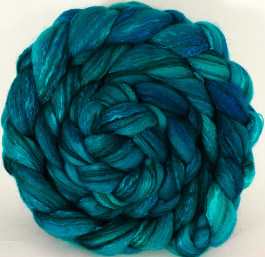 Batt in a Braid #47 - Mallard (5.6 oz) - Polwarth/ Zwartbles / Mulberry silk (50/25/25) - Inglenook Fibers