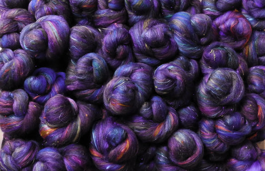 Vineyard - Sparkle Sticklebatts - 30% Rambo/Merino/CormoX  fleece; merino, polwarth, silk, bamboo, silk noil, ANGELINA