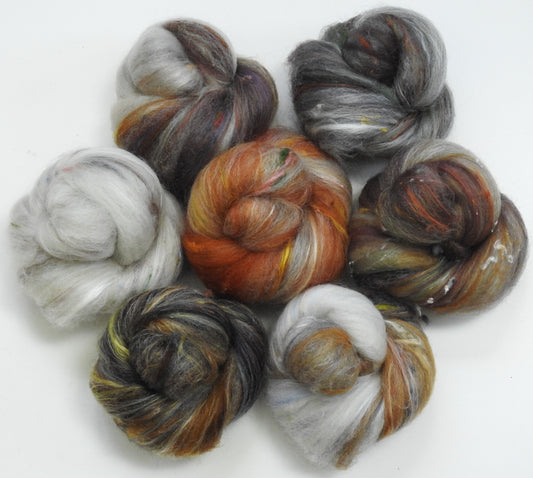 Owls of New England - Non-Sparkle Sticklebatts -Border Leicester/cvm/Rambouillet Romeldale X fleeces; merino, corriedale, polwarth, silk, bamboo, silk noil