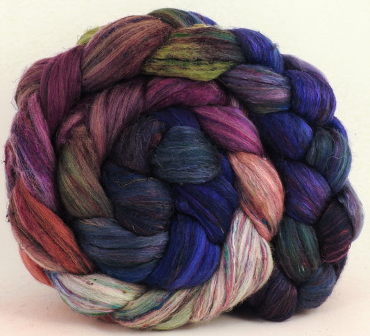 Mission Fig- Batt in a Braid #39 - (5.7 oz) - Falkland Merino/ Mulberry Silk / Sari Silk (50/25/25)
