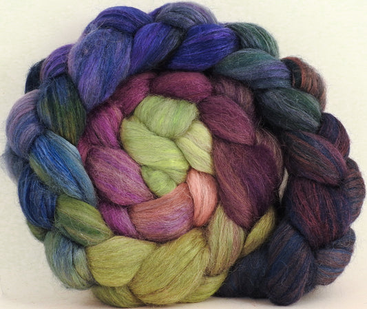 Mission Fig- Batt in a Braid #6 -(5.8 oz.) 1/3 Grey Baby Alpaca/1/3 Polwarth/ 1/3 Tussah Silk