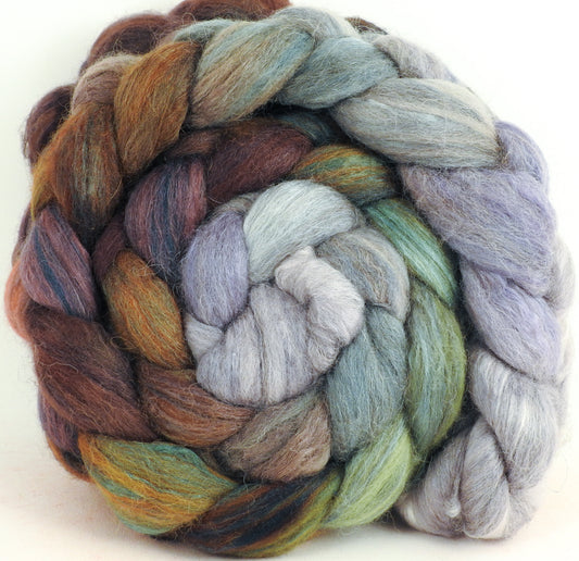 Winter Wren - Batt in a Braid #6 -(5.8 oz.) 1/3 Grey Baby Alpaca/1/3 Polwarth/ 1/3 Tussah Silk