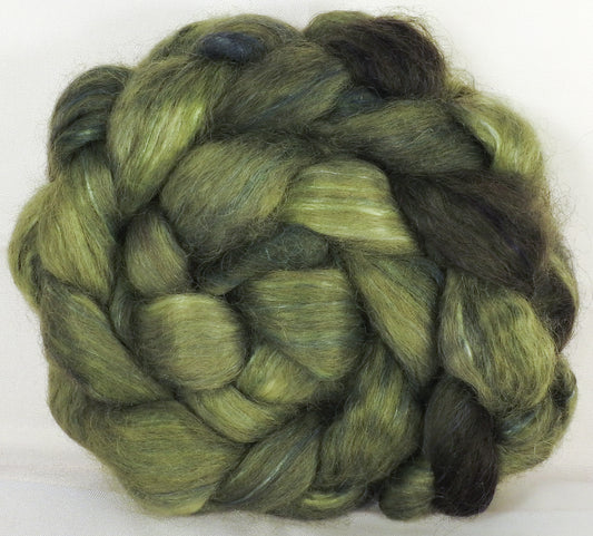 Wensleydale/ mulberry silk roving ( 65/35) - Lichen - (5.4 oz.) - Inglenook Fibers