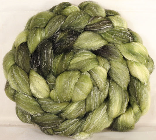 Batt in a Braid #29 -Lichen (5.3 oz.) Rambouillet / Tussah / Flax (40/40/20) - Inglenook Fibers