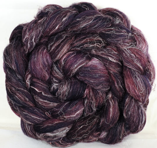 Batt in a Braid #29 - Banshee (5.3 oz.) Rambouillet / Tussah / Flax (40/40/20) - Inglenook Fibers