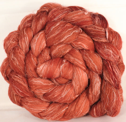 Batt in a Braid #29 - Volcano (5.4 oz.) Rambouillet / Tussah / Flax (40/40/20) - Inglenook Fibers