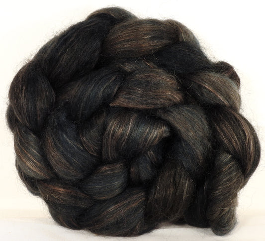 Wensleydale/ mulberry silk roving ( 65/35) -Soot - (5.2 oz.) - Inglenook Fibers