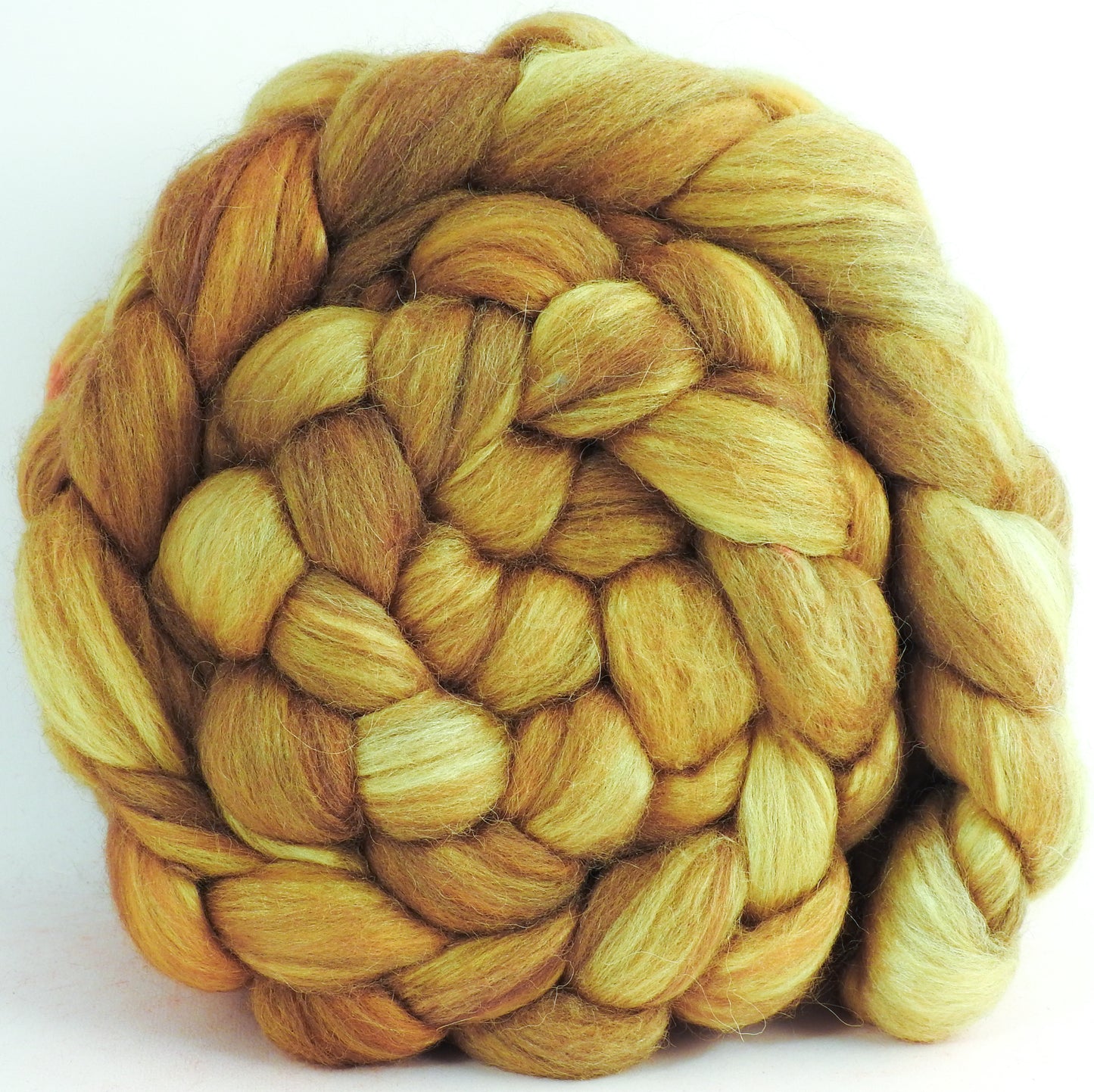 Batt in a Braid #6 - Gold Bar -(5.6 oz.)1/3 Grey Baby Alpaca/1/3 Polwarth/ 1/3 Tussah Silk