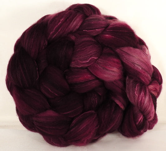 Batt in a Braid #5 - Black Cherry -(5.3 oz.) Merino/ Camel/ silk/ faux cashmere/ firestar (25/25/25/12/12) - Inglenook Fibers