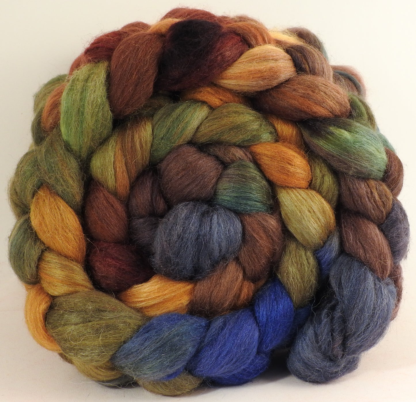 Fruitcake - Batt in a Braid #6 - 1/3 Grey Baby Alpaca/1/3 Polwarth/ 1/3 Tussah Silk