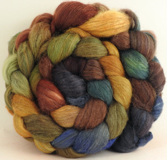 Fruitcake - Batt in a Braid #6 - 1/3 Grey Baby Alpaca/1/3 Polwarth/ 1/3 Tussah Silk