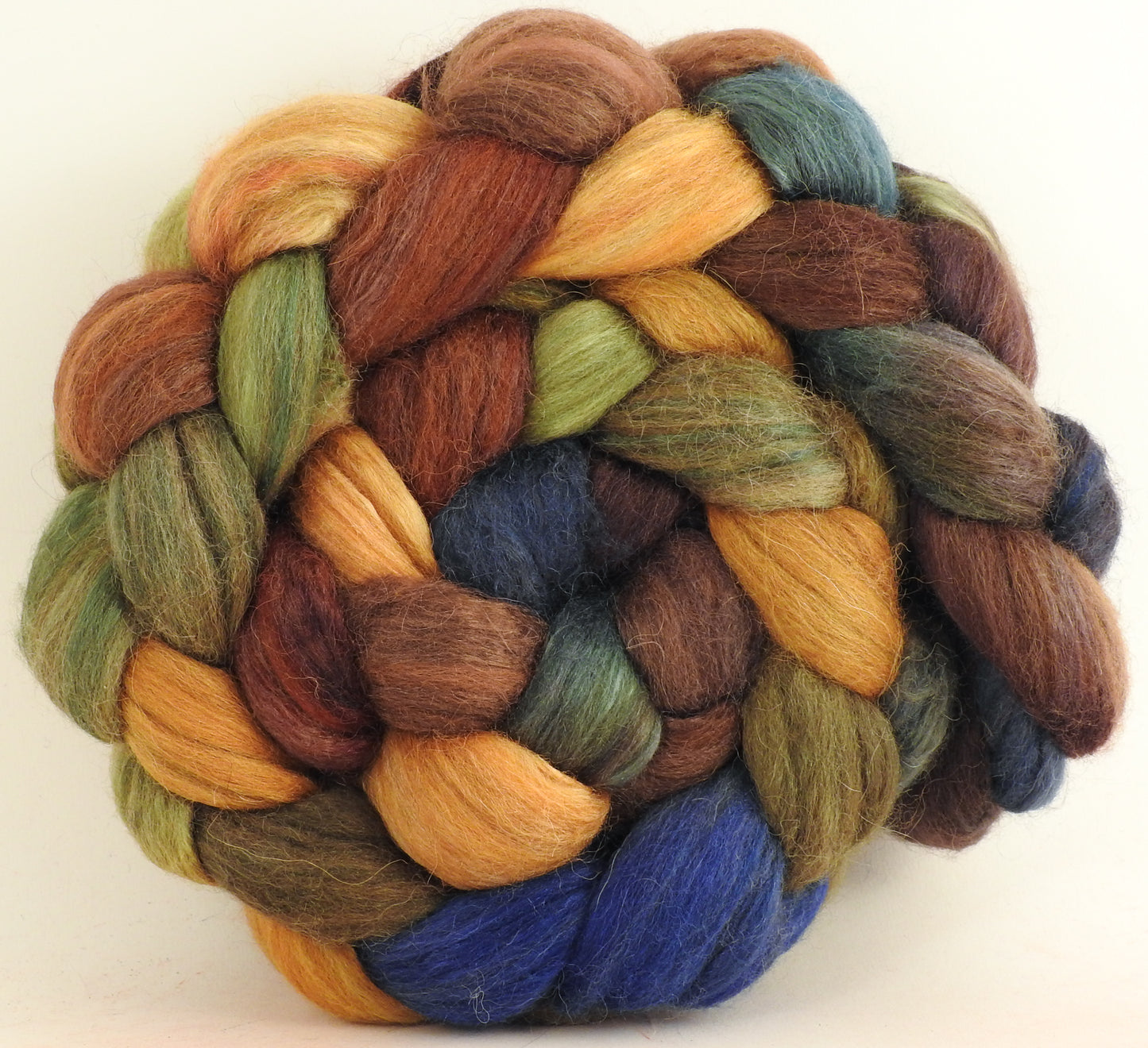 Fruitcake - Batt in a Braid #6 - 1/3 Grey Baby Alpaca/1/3 Polwarth/ 1/3 Tussah Silk